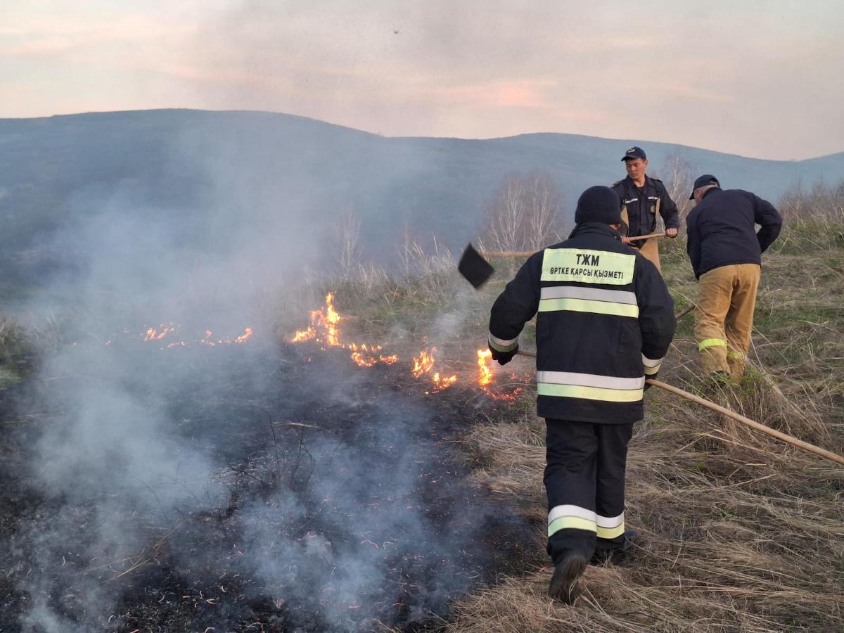 Крупный пожар ликвидировали в горной местности в ВКО