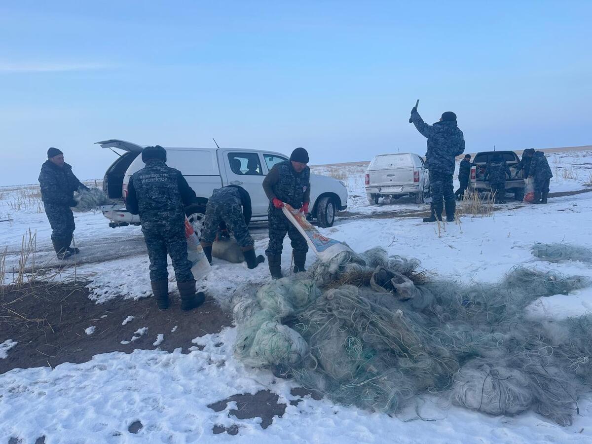 В ВКО на озере Зайсан обнаружили около 300 незаконно установленных сетей