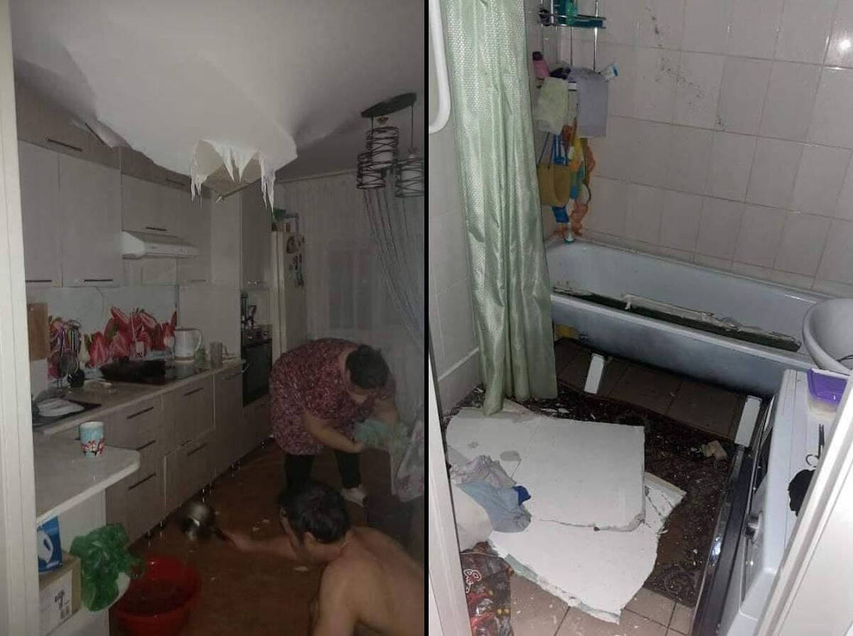 В одной из новостроек Усть-Каменогорска рухнул потолок