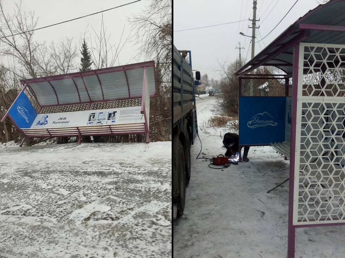 В Усть-Каменогорске ураганом повалило деревья и остановку