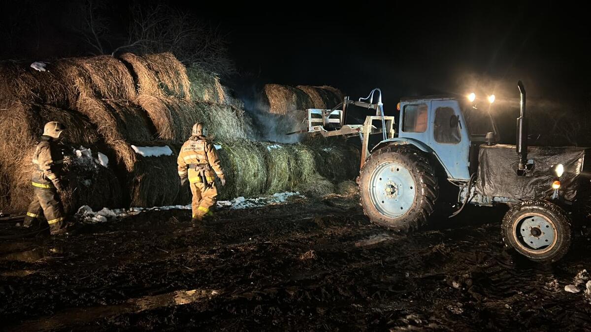 Поджог мог стать причиной возгорания 3,5 тонны сена в Риддере 