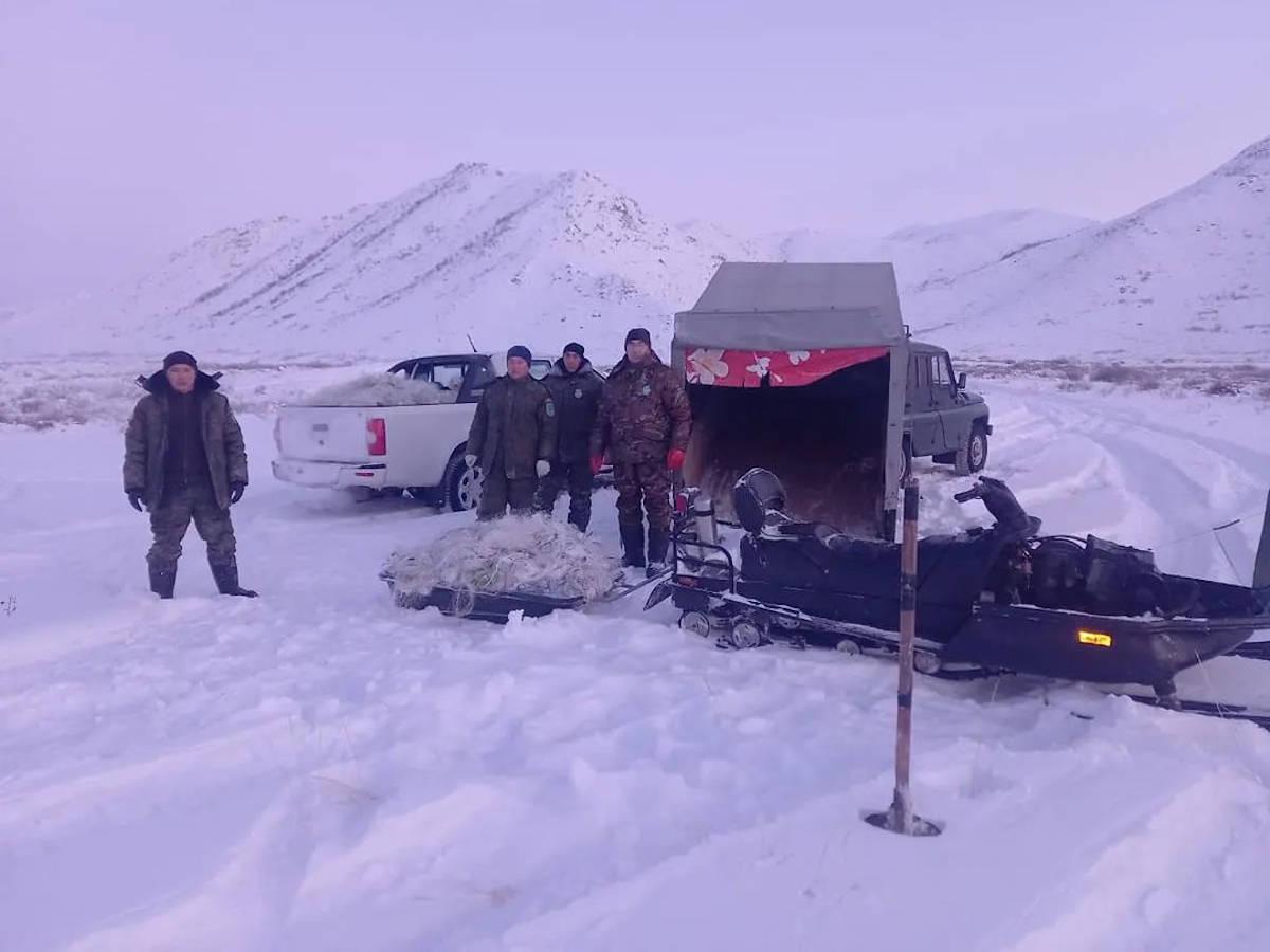 На Бухтарминском водохранилище изъяли десятки рыболовных сетей 