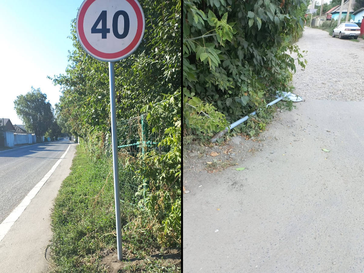 В Усть-Каменогорске на улице Целинной появился, но тут же пропал знак ограничения скорости